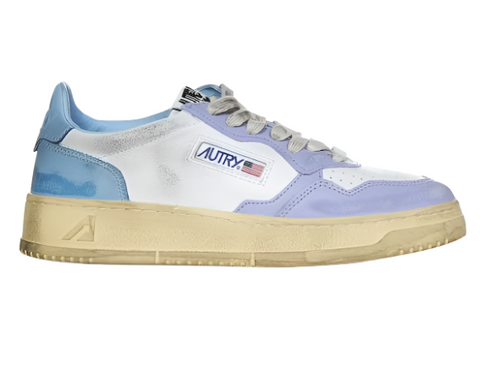 Autry Medalist super Vintage Low Sneakers with Lavender and Azure
