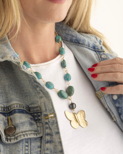 Turquoise Butterfly Necklace — Taylor and Tessier