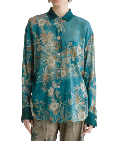 "Le Bambou Secret" Print Voile Shirt — Forte Forte