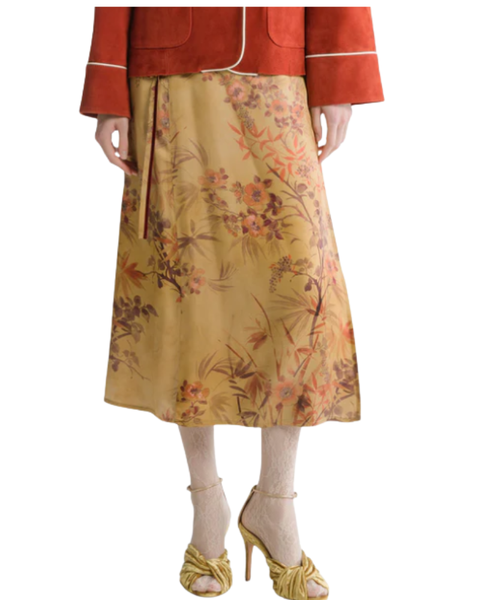 "Le Bambou Secret" Satin Sarong Skirt — Forte Forte