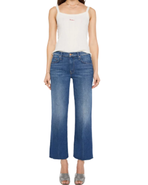 Mid Rise Zip Rambler Flood Fray — Mother Denim