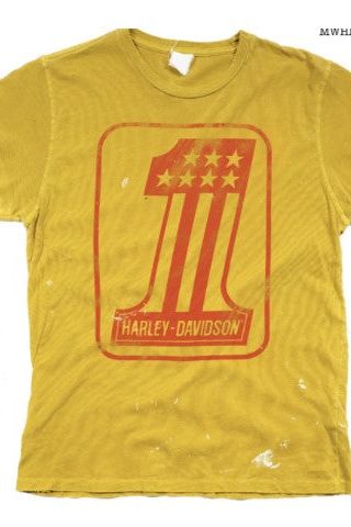 MadeWorn Harley Davidson #1 Classic Crew Tee in Yellow