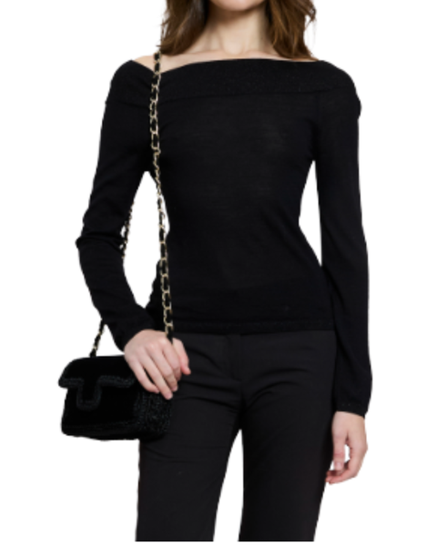 Vivienne Bardot Neck Top — Maison Lurex