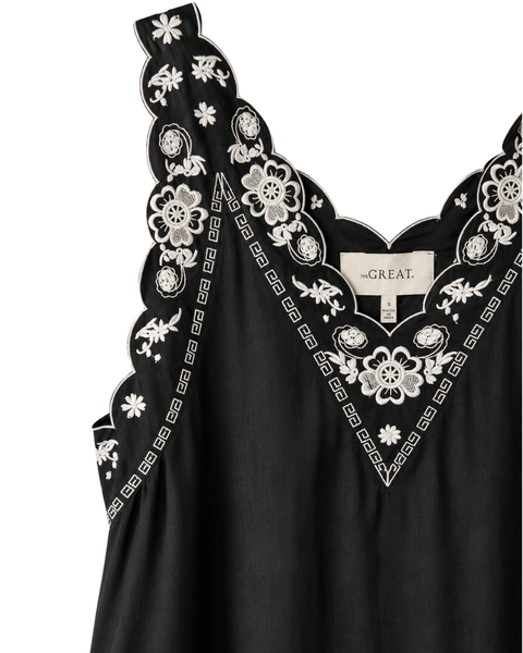 The Embroidered Floral Slip Dress — The Great