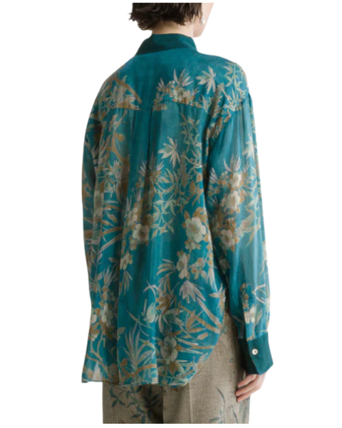 "Le Bambou Secret" Print Voile Shirt — Forte Forte