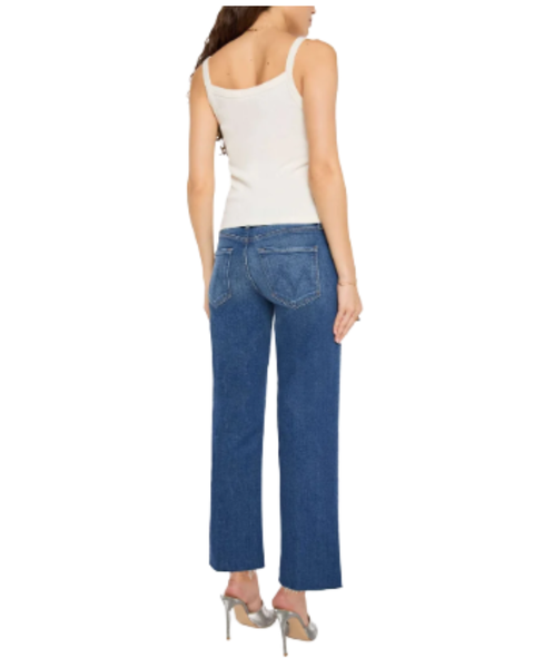 Mid Rise Zip Rambler Flood Fray — Mother Denim
