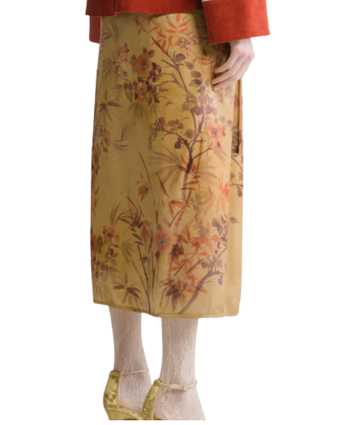 "Le Bambou Secret" Satin Sarong Skirt — Forte Forte