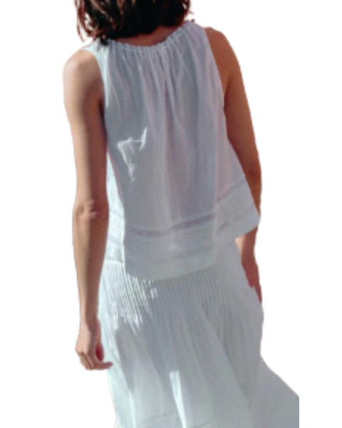 Eugenia White Cotton Voile Top — Ciao Lucia