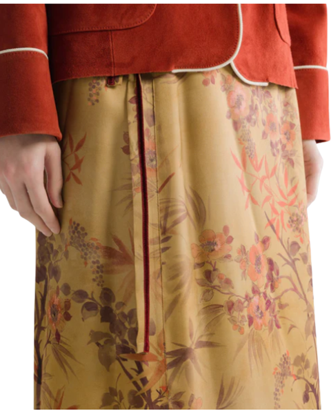 "Le Bambou Secret" Satin Sarong Skirt — Forte Forte