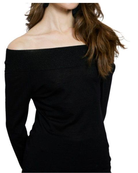 Vivienne Bardot Neck Top — Maison Lurex