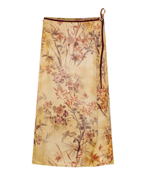 "Le Bambou Secret" Satin Sarong Skirt — Forte Forte
