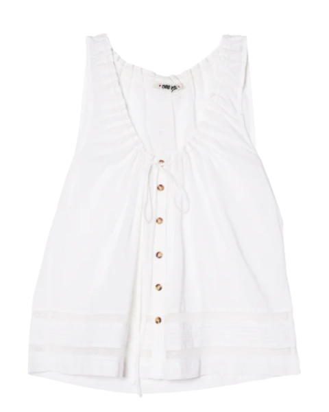 Eugenia White Cotton Voile Top — Ciao Lucia