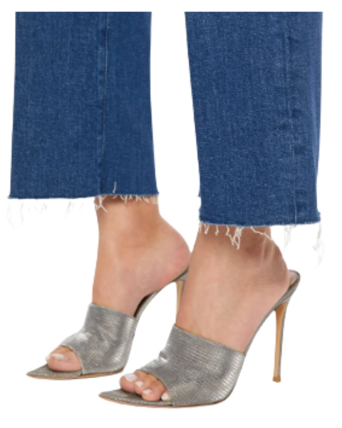 Mid Rise Zip Rambler Flood Fray — Mother Denim