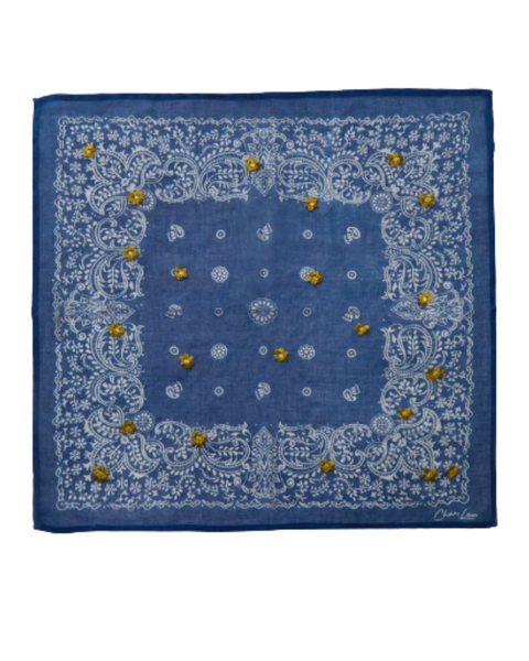 Daisy Embroidered Bandana Vallarta Blue — Chan Luu