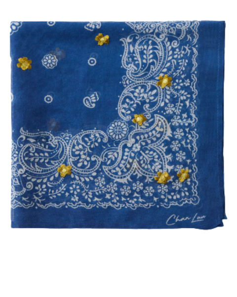 Daisy Embroidered Bandana Vallarta Blue — Chan Luu
