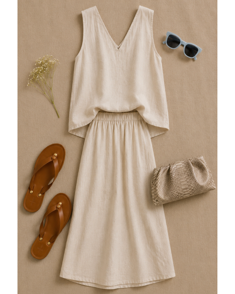 Renna Linen Top — Velvet Tees