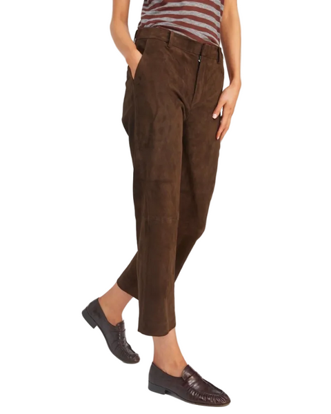 Suede Cropped Trousers