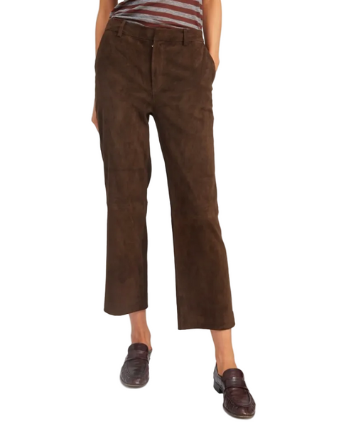 Suede Cropped Trousers