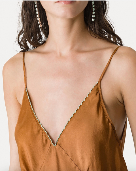 Habotai Silk Top with Embroidery — Forte Forte