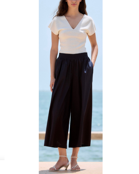 V Neck Ribbed Top — Sita Murt